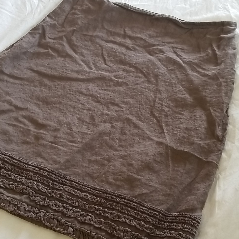 Eileen Fisher Light Brown Linen Skirt